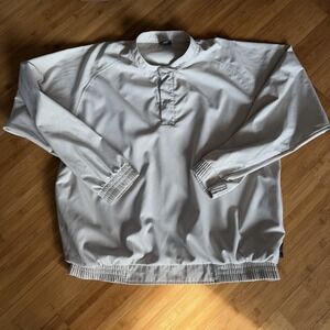 Nike Golf Dri-FIT Pullover Jacket Mens Large Beige Windbreaker 1/4 Snap Stretch